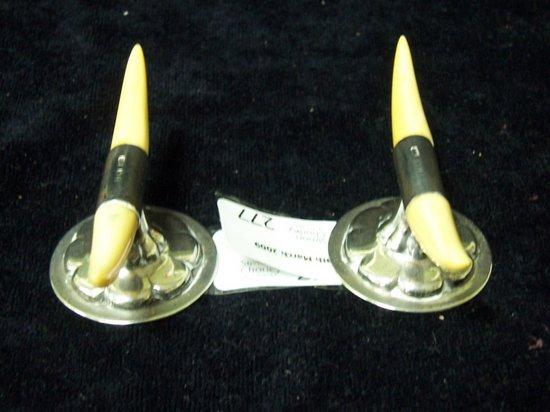 Appraisal: A pair of knife rests with horn mounts Birmingham