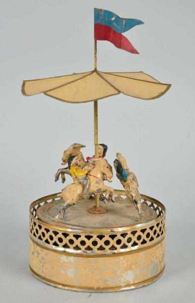 Appraisal: Tin Gunthermann Merry-Go-Round Wind-Up Toy Description German Working Handpainted Toy