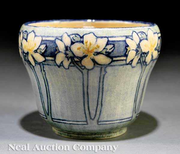 Appraisal: A Newcomb College Art Pottery High Glaze Jardini re decorated