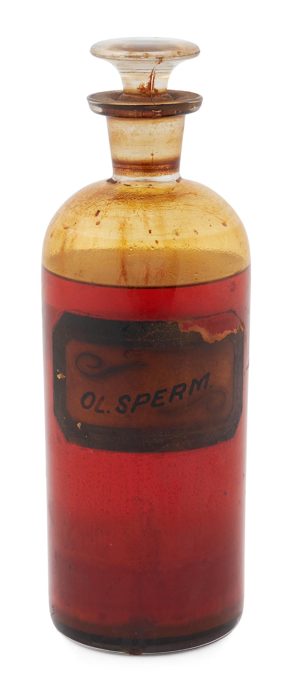 Appraisal: LARGE BOTTLE OF SPERM WHALE OIL TH CENTURY HEIGHT LARGE