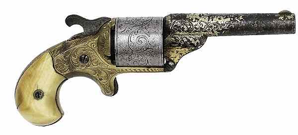 Appraisal: National Arms Company Engraved Revolver with Ivory Grips cal cup