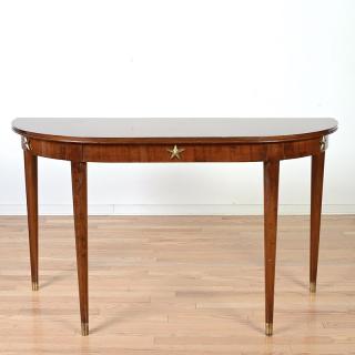 Appraisal: French Art Deco brass mounted mahogany console French Art Deco