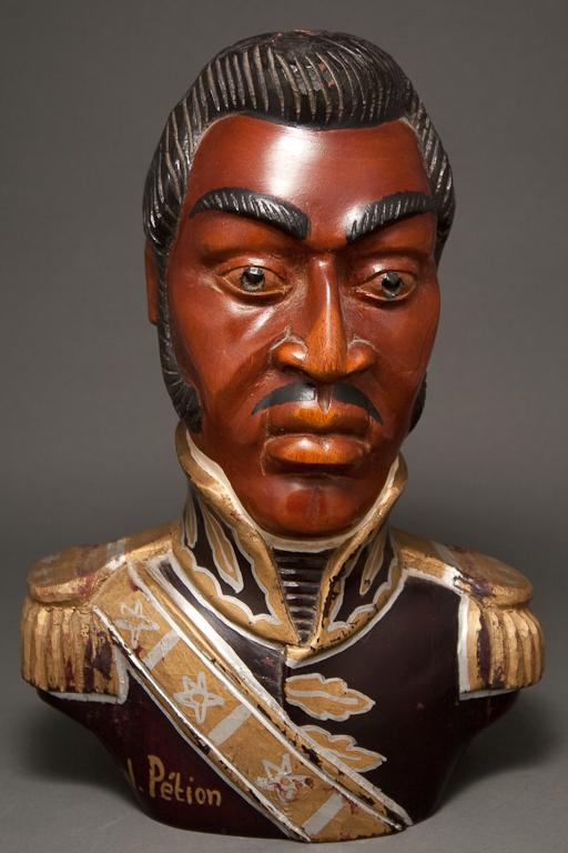 Appraisal: Ulysse Dabouze Haitian th century General Petion carved polychrome and