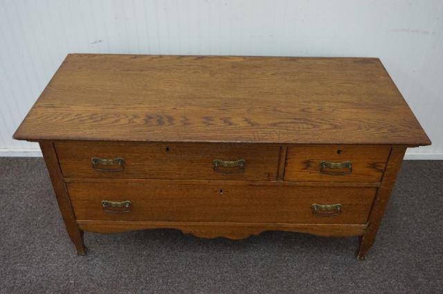 Appraisal: ca 's American oak small child size drawer dresser Solid