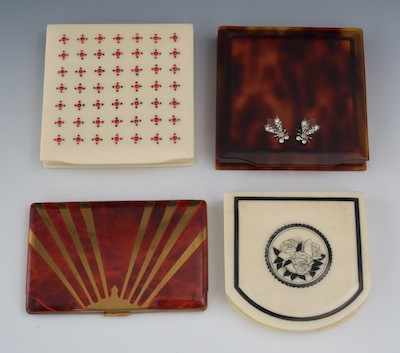 Appraisal: Four Vintage Powder Compacts Including a gold tone metal case