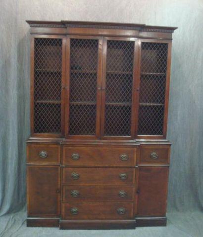 Appraisal: Mahogany China Cabinet with Banding Dimensions x x