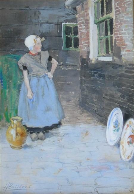 Appraisal: HENDRICK CASSIERS BELGIAN - A WEE GIRL cm x cm