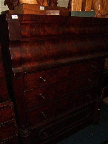 Appraisal: A large Victorian mahogany chest of two scrolling frieze drawers