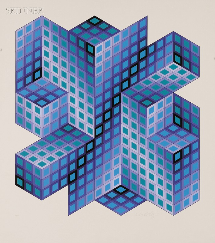 Appraisal: Victor Vasarely French Hungarian - Lot of Two Impressions Untitled