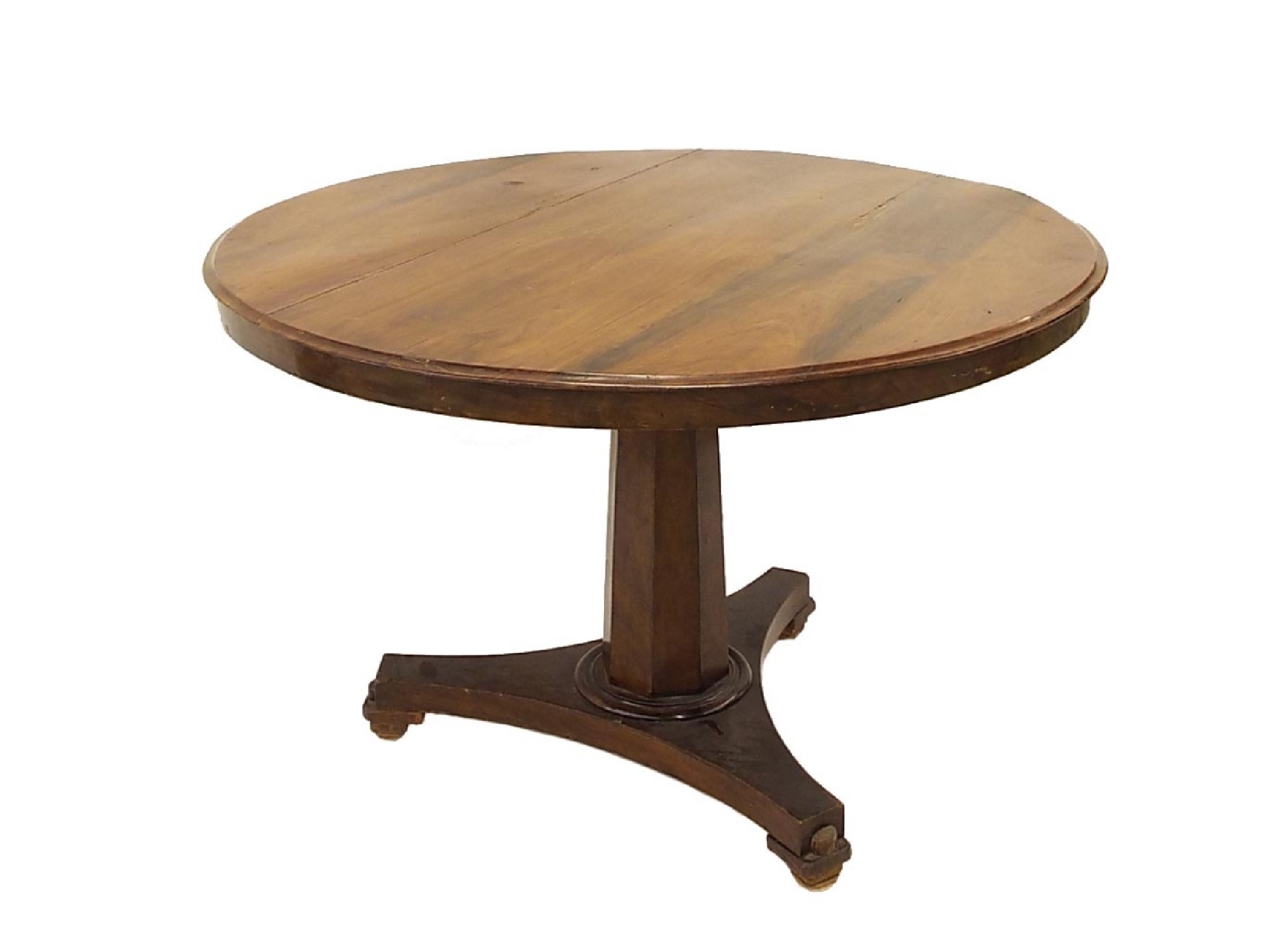 Appraisal: th century walnut breakfast table the diameter top upon an