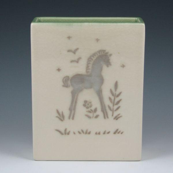 Appraisal: Rookwood rectangular vase from with horse decoration by Wilhelmine Rehm