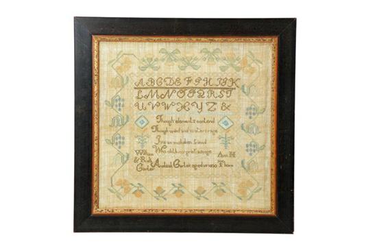 Appraisal: IMPORTANT OHIO SAMPLER Achsah Carter Smithfield Jefferson County silk on