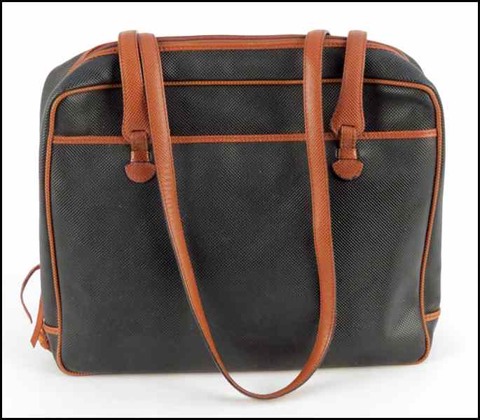 Appraisal: BOTTEGA VENETA BLACK AND BROWN LEATHER SHOULDER BAG '' x