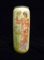 Appraisal: A late th century Limoges Delinieres Co outside decorated cylindrical