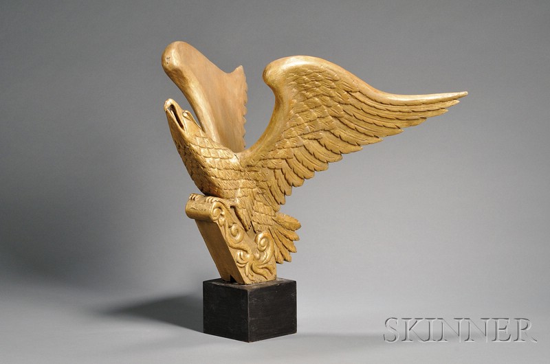 Appraisal: Carved and Gilded Eagle Figurehead probably America late th century