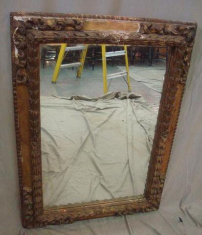 Appraisal: Giltwood Carved And Gessoed Mirror Some losses to gesso From