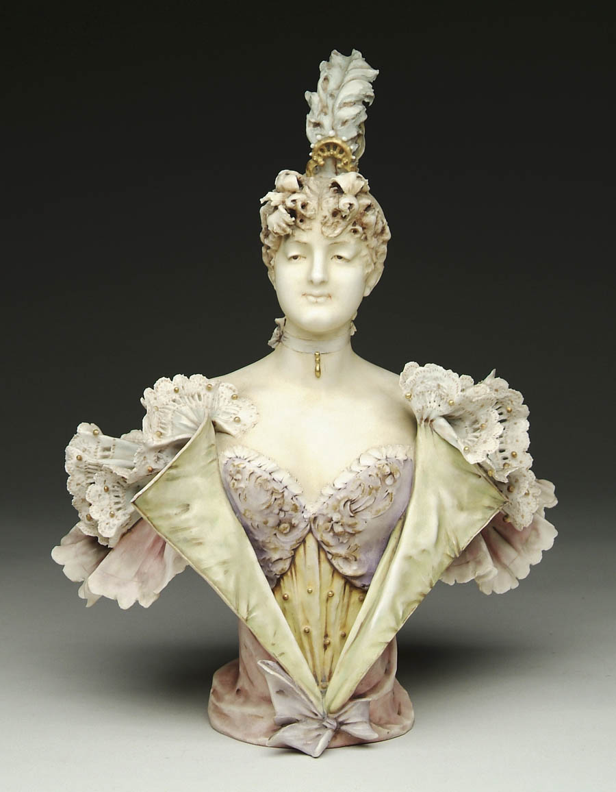 Appraisal: FINE PORCELAIN BUST OF A LADY BY TEPLITZ The red