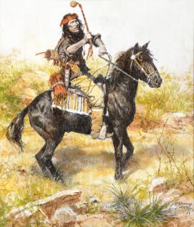 Appraisal: HOWARD TERPNING b Apache HOWARD TERPNING b Apache oil on