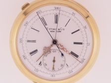 Appraisal: Tiffany Co split second chronograph triple signed heavy K OF