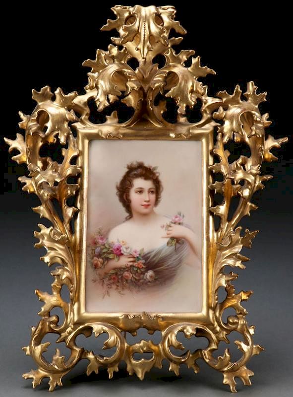 Appraisal: GERMAN HAND PAINTED PORCELAIN PORTRAIT PLAQUE A FINE GERMAN HAND