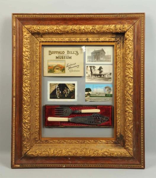 Appraisal: Lot Of Buffalo Bill Cody Items Framed This lot includes