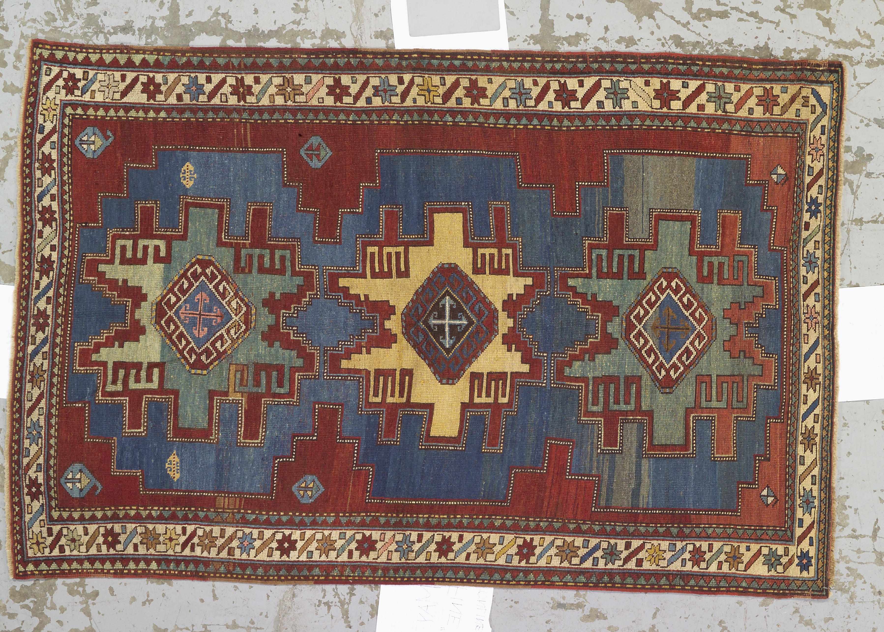 Appraisal: A Kazak rug Caucasus late th centurysize approximately ft in