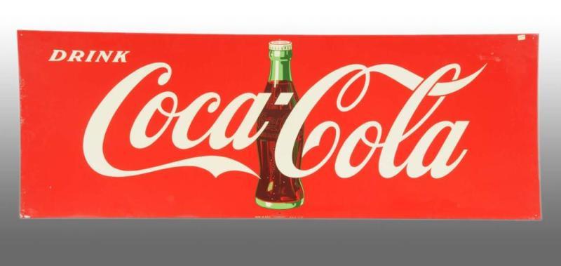 Appraisal: Tin Coca-Cola Horizontal Sign Description Bright shiny and unused with