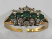 Appraisal: A carat yellow gold emerald and diamond ring composed of