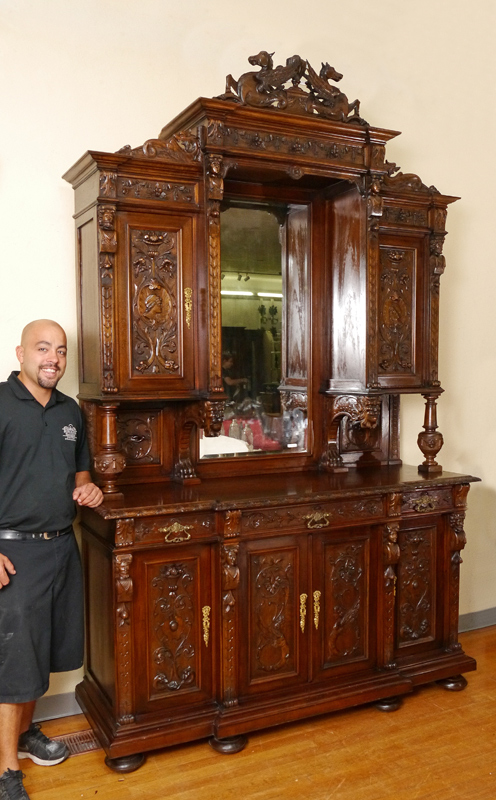 Appraisal: A FINE HEAVILY CARVED VICTORIAN COURT CUPBOARD One of the