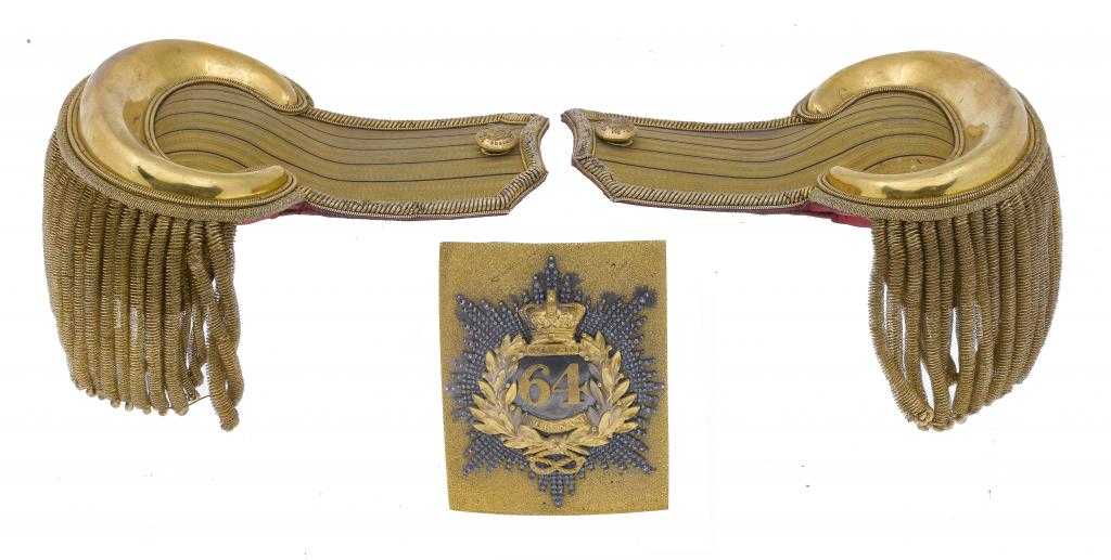 Appraisal: A GILT BRASS SHOULDER-BELT PLATE OF THE TH ND STAFFORDSHIRE