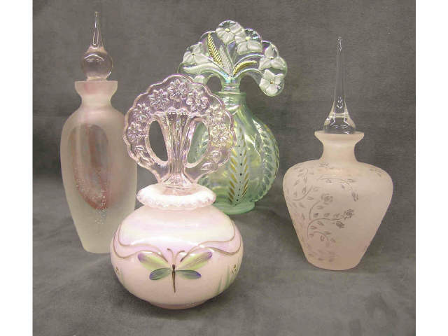 Appraisal: Group of art glass perfume bottles four items two are