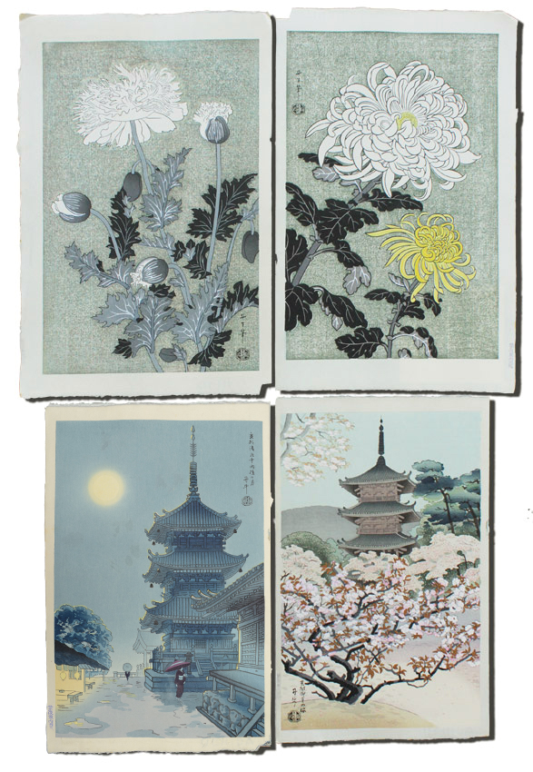 Appraisal: BENJI WOODBLOCK PRINTS TO INCLUDE ''Kiyomizu Pagoda'' ''The Pagoda of