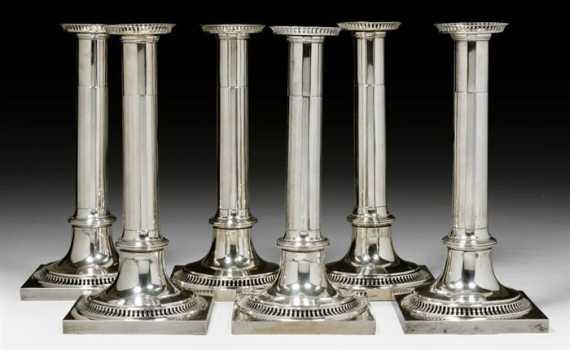 Appraisal: SET OF CANDLE HOLDERS Basel ca Johann Friedrich I or