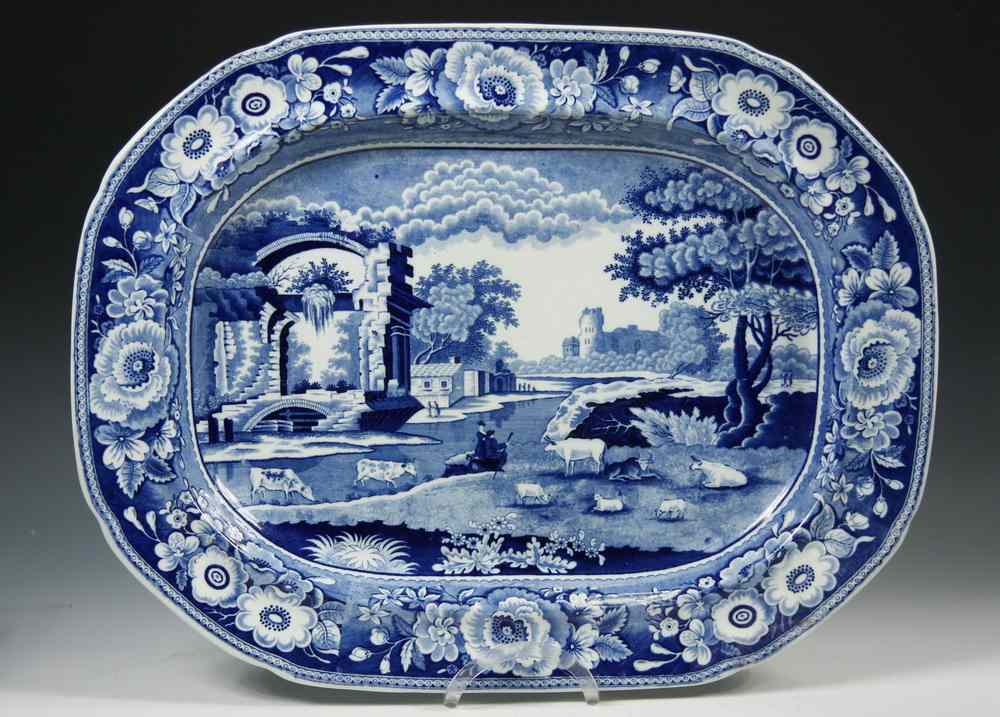 Appraisal: PLATTER - Second quarter th c exceptionally large Staffordshire vibrant