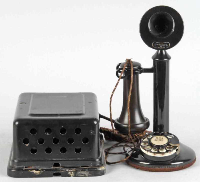 Appraisal: Western Electric AL Dial Candlestick Telephone Description Circa Phone is