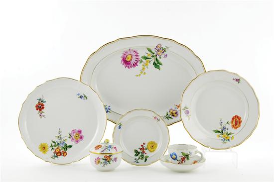 Appraisal: Meissen porcelain partial service plates Dia salad dessert plates Dia