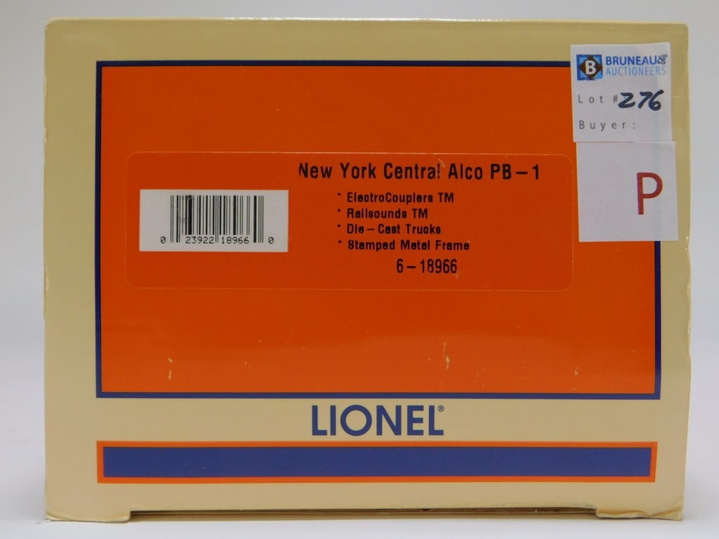 Appraisal: LIONEL NEW YORK CENTRAL ALCO PB- LOCOMOTIVE TRAIN Item no