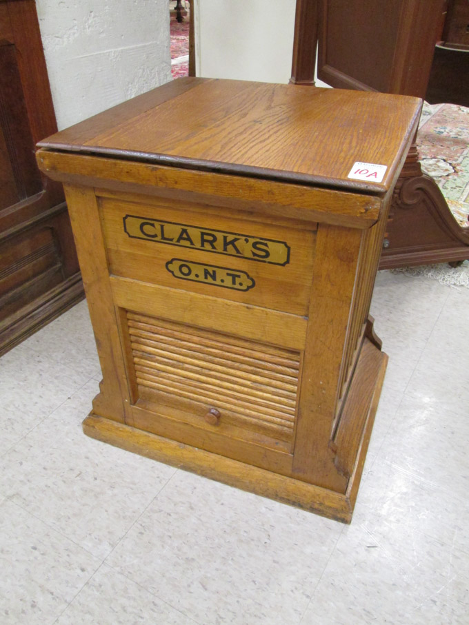 Appraisal: LATE VICTORIAN OAK SPOOL CABINET Clark Thread Co - Newark