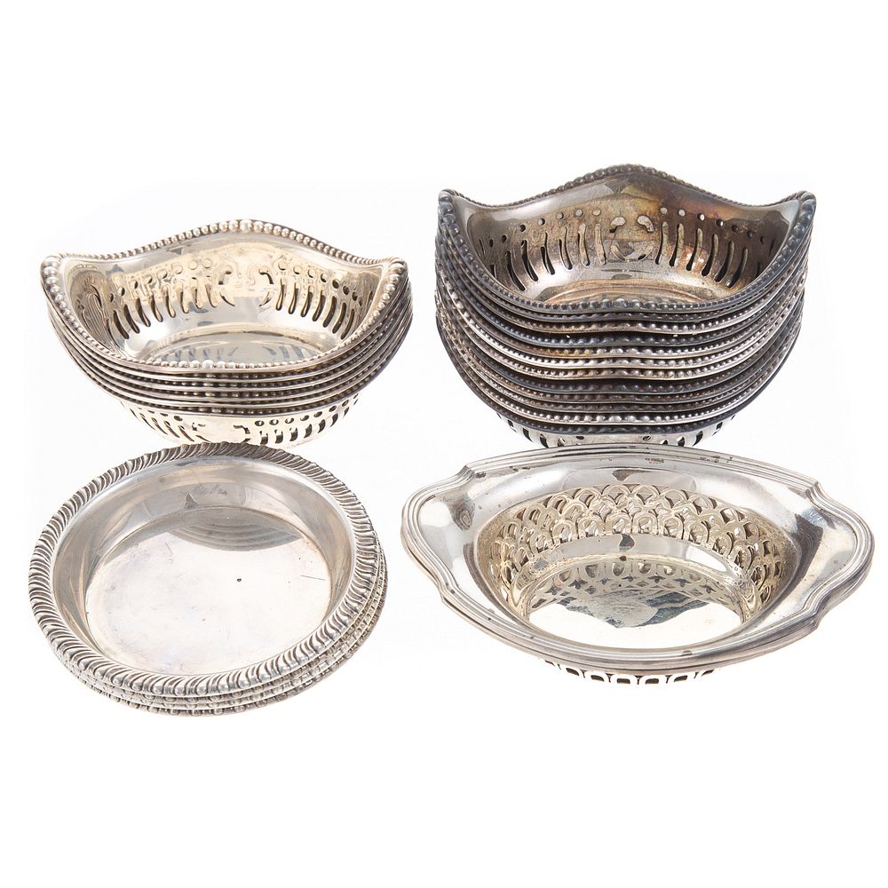 Appraisal: Collection Sterling Nut Dishes including twelve by Webster Company with