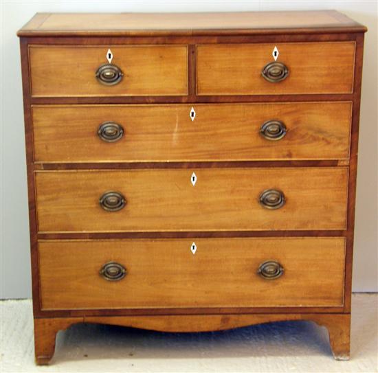 Appraisal: th century mahogany straight fronted chest of two short over