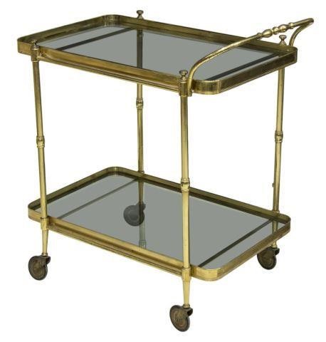 Appraisal: Italian mid-century modern brass framed service cart c s having