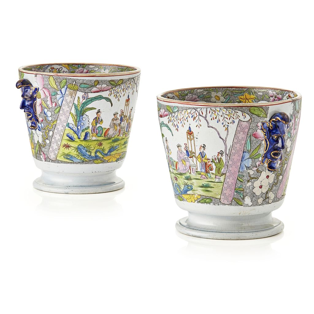 Appraisal: PAIR OF MASON'S IRONSTONE CHINA WINE COOLERS LATE TH CENTURY