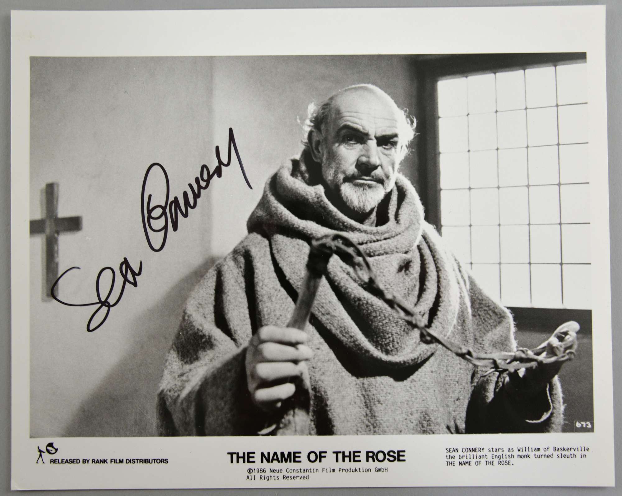 Appraisal: Sean Connery Signed promotional x photograph for The Name of