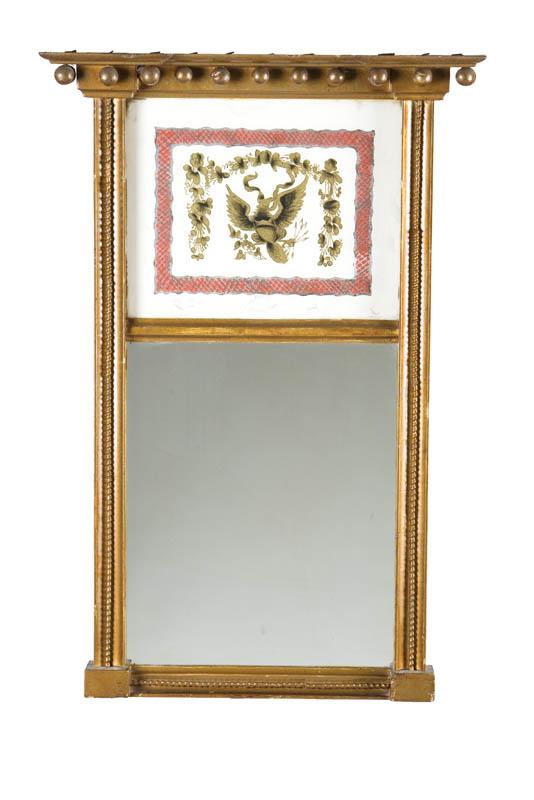 Appraisal: FEDERAL MIRROR Massachusetts early th century pine and mirror Reverse