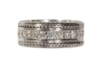 Appraisal: Jack Kelege diamond and platinum eternity ring Jack Kelege diamond