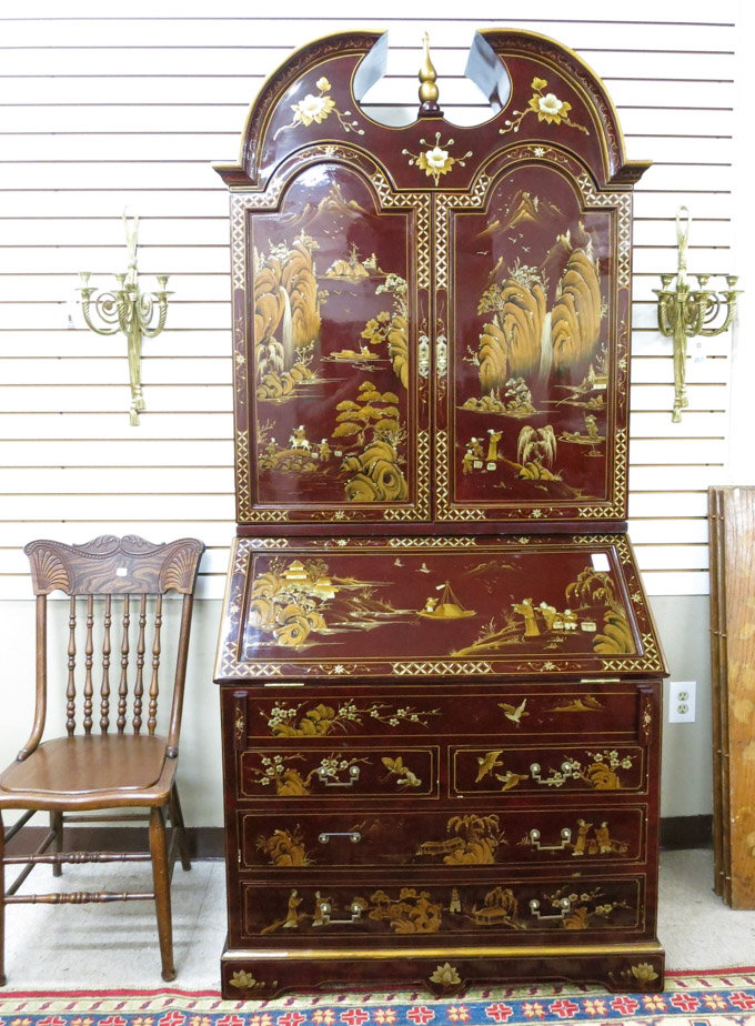 Appraisal: CHINESE CHIPPENDALE STYLE TALL SECRETARY late th century the whole