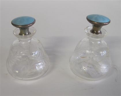 Appraisal: Pair of Continental silver and enamel scent bottles early th