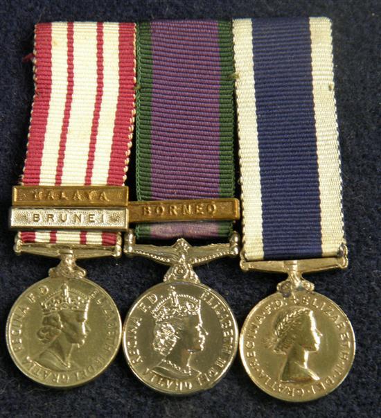 Appraisal: Three miniature medals Elizabeth II Naval General Service medal with