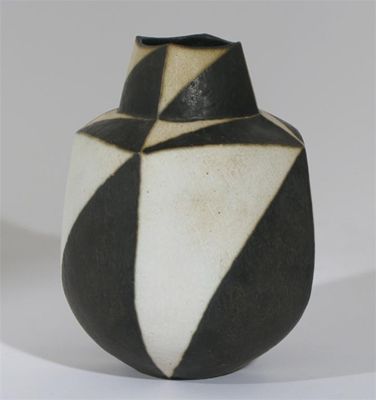 Appraisal: An earthenware vase by John Ward shouldered square section vase