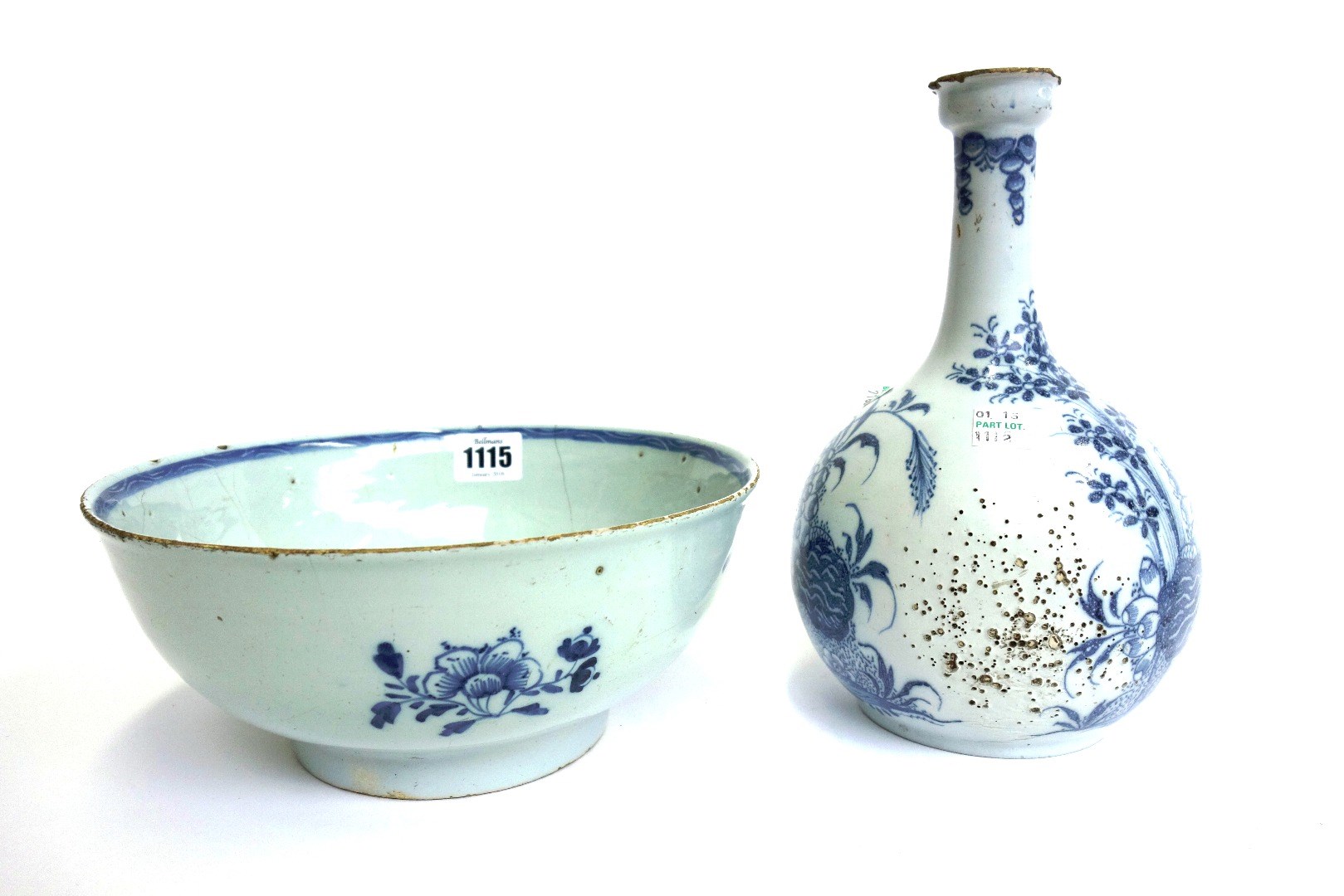 Appraisal: An English delftware blue and white bowl mid th century